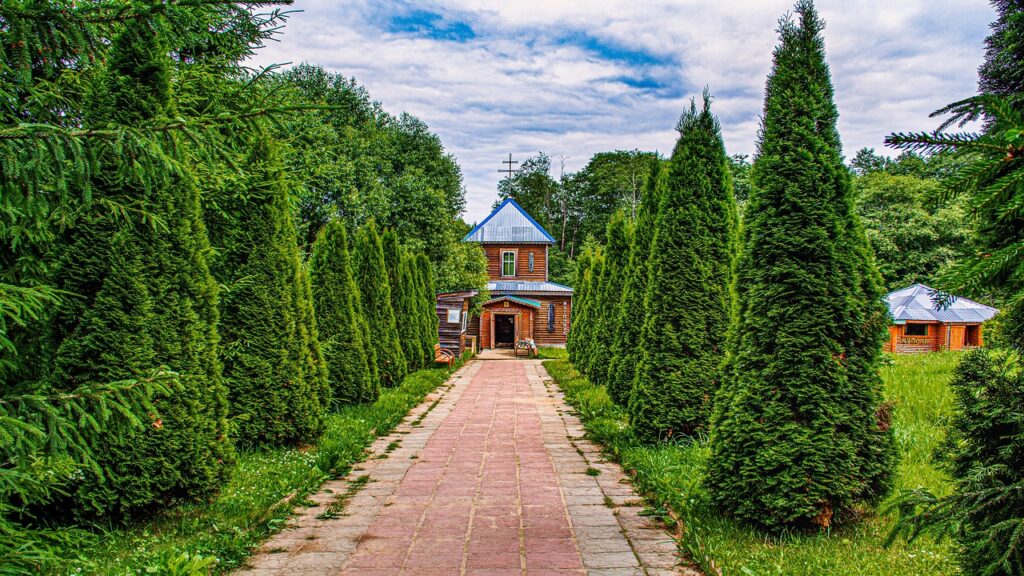village, villa, estate, landscape